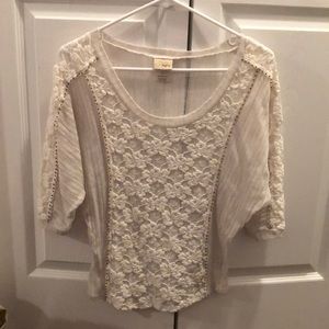 Sheer daytrip top with beaded accents